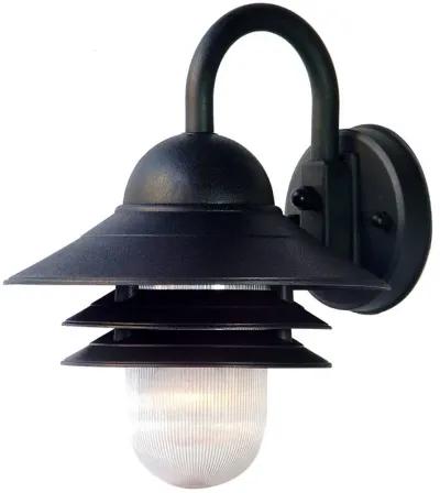 Homezia Matte Black Three Tier Lamp Shade Outdoor Wall Light