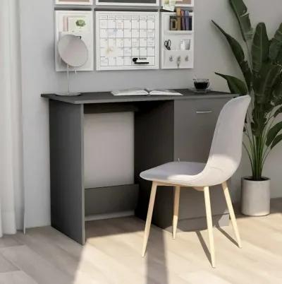 vidaXL Desk Gray 39.4"x19.7"x29.9" Chipboard, 801082