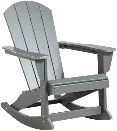 Light Gray Outdoor Seating: HDPE Adirondack Rocking Chair