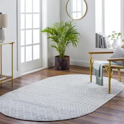 Elaziz ELZ-2345 6'7' x 9' Oval Gray Rug