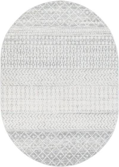 Elaziz ELZ-2345 6'7' x 9' Oval Gray Rug