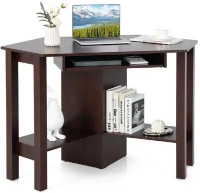 Wooden Study Computer Corner Desk with Drawer-