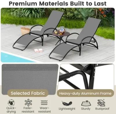 Hivvago 2-in-1 Outdoor Rocking Chair with 4-Position Adjustable Backrest for Patio Porch Poolside