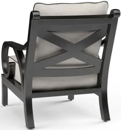 Monterey Club Chair in Frequency Sand w/ Contrast Canvas Java Welt