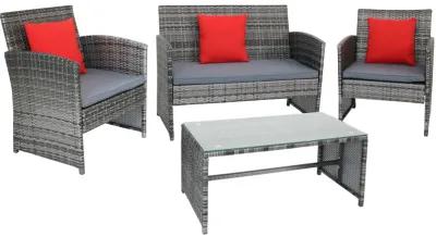 Sunnydaze Ardfield Rattan 4-Piece Patio Furniture Set