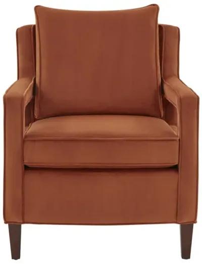 Comfort Pointe Questa Burnt Orange Velvet Accent Arm Chair