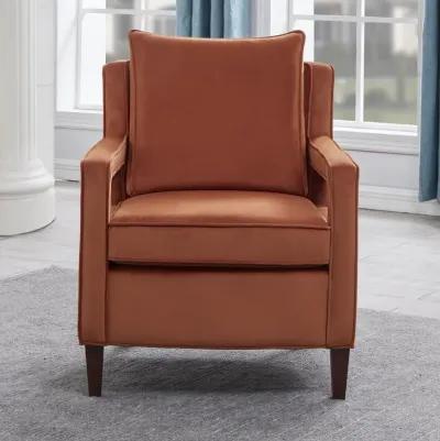 Comfort Pointe Questa Burnt Orange Velvet Accent Arm Chair