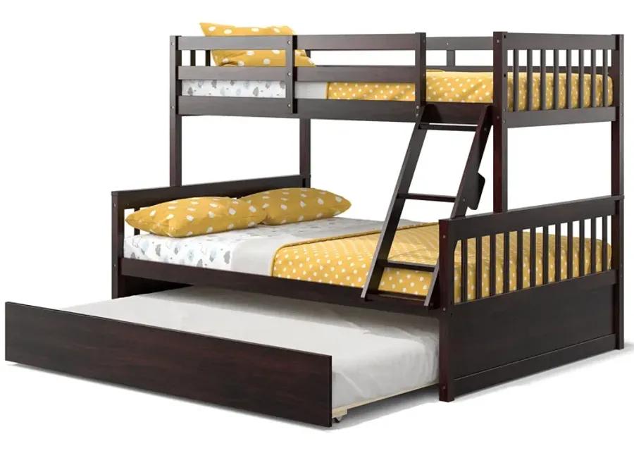 Twin Over Full Convertible Bunk Bed with Twin Trundle