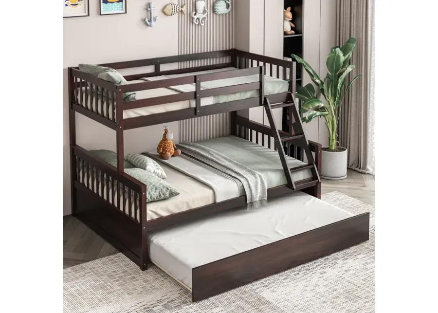 Twin Over Full Convertible Bunk Bed with Twin Trundle