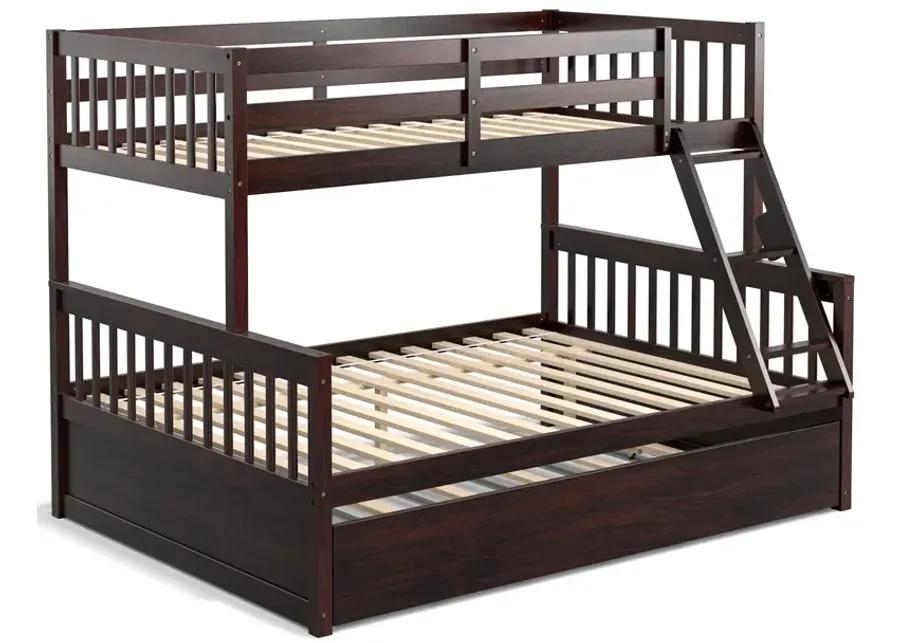 Twin Over Full Convertible Bunk Bed with Twin Trundle