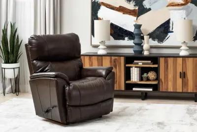 Trouper Walnut Leather Rocking Recliner