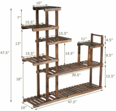 Hivvago 7-Tier Flower Wood Stand Plant Display Rack Storage Shelf