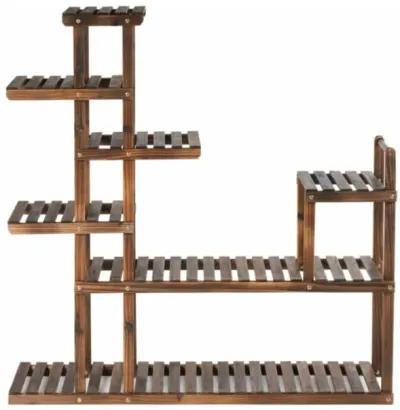 Hivvago 7-Tier Flower Wood Stand Plant Display Rack Storage Shelf