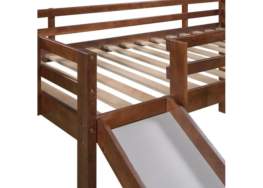 Merax Loft Bed Wood Bed with Slide