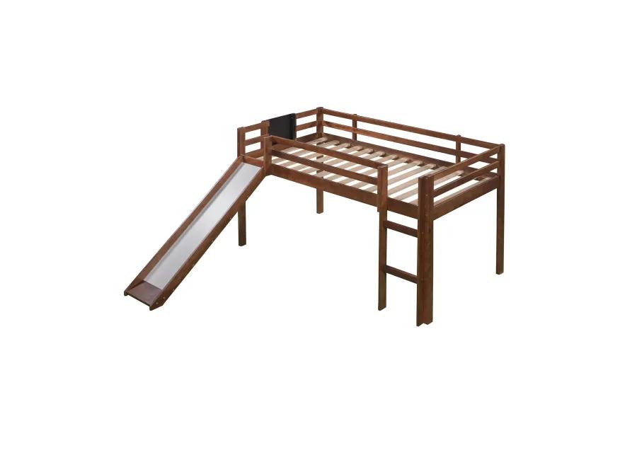 Merax Loft Bed Wood Bed with Slide