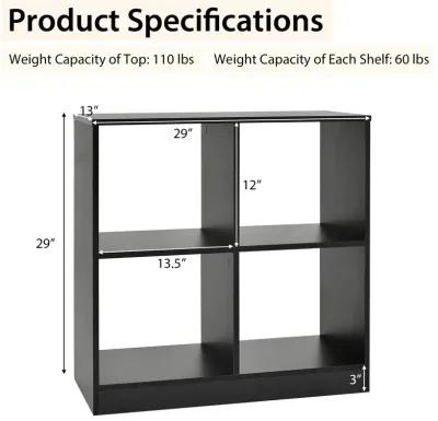 4-Cube Kids Bookcase with Open Shelves