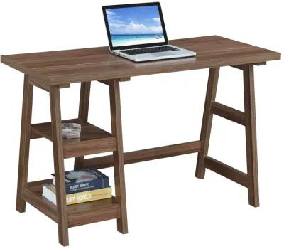 Convenience Concepts Designs2Go Trestle Desk with Shelves