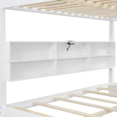 Merax Bunk Bed with Storage Cabinets and USB Ports