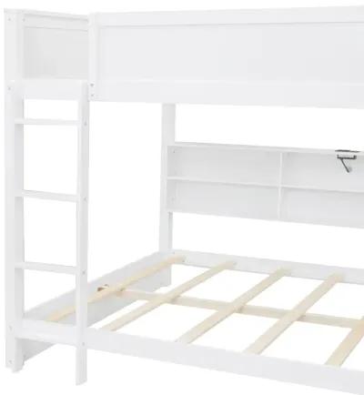 Merax Bunk Bed with Storage Cabinets and USB Ports