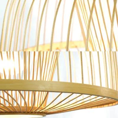 Modern Oval Bamboo Wicker Rattan Hanging Light Shade for Living Room, Dining Room, Entryway