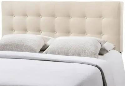 Hivvago Full size Modern Ivory Fabric Upholstered Button Tufted Headboard