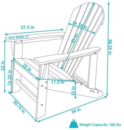 Sunnydaze Upright HDPE Raised Outdoor Adirondack Chair