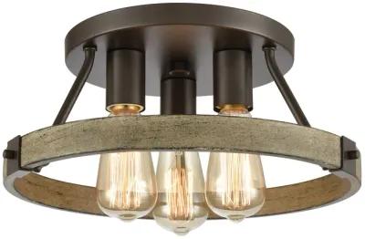 Transitions 14" wide 3 Light Semi Flush Mount