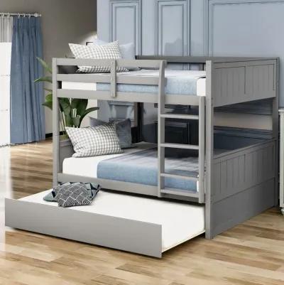 Merax Modern Solid Bunk Bed with Trundle