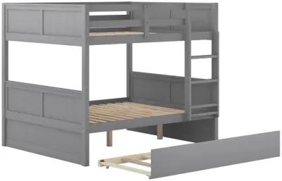 Merax Modern Solid Bunk Bed with Trundle