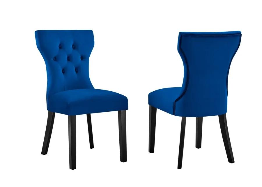 Silhouette Performance Velvet Dining Chairs - Set of 2