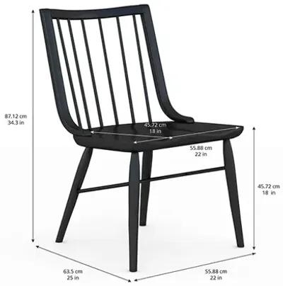 Frame Windsor Side Chair Accent Black (Set of 2)