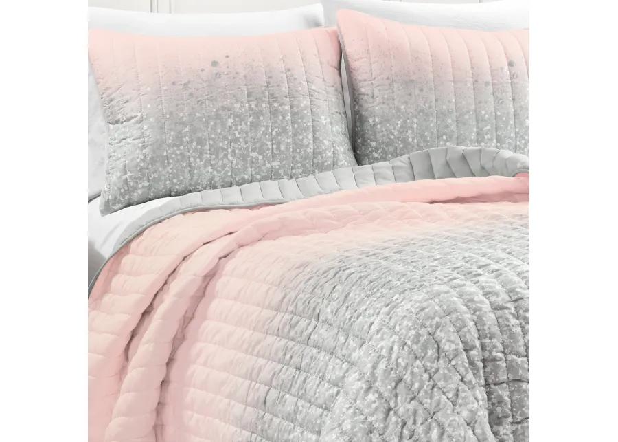 Glitter Ombre Metallic Print Quilt 5Pc Set