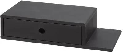 Black Hardwood Nightstand with an Open Shelf on the Right and a Drawer - Side Table for Bedroom