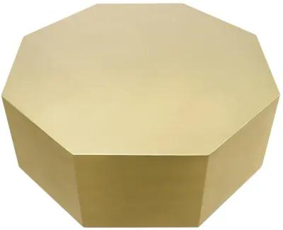 Pasargad Home Byzantine Octagon Shape Coffee Table, Brass