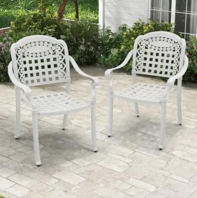 Hivvago Set of 2 Cast Aluminum Patio Chairs with Armrests