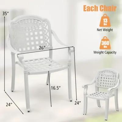 Hivvago Set of 2 Cast Aluminum Patio Chairs with Armrests