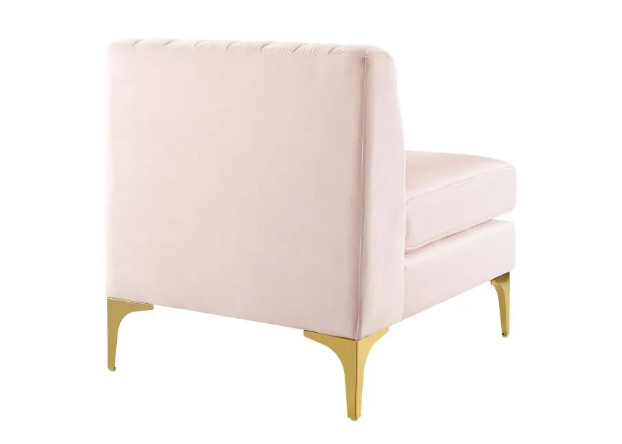 Triumph Channel Tufted Performance Velvet Armless Chair