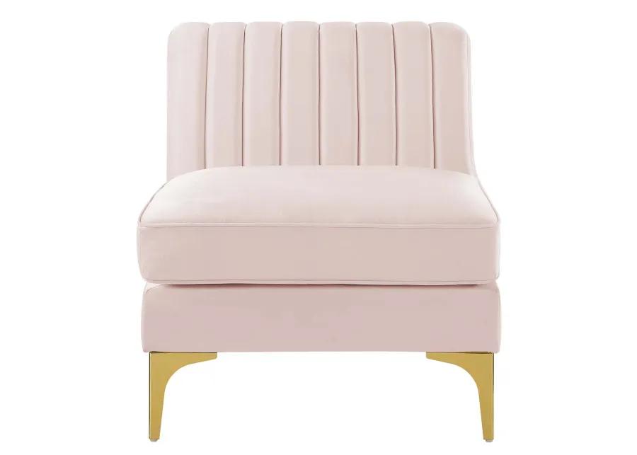 Triumph Channel Tufted Performance Velvet Armless Chair