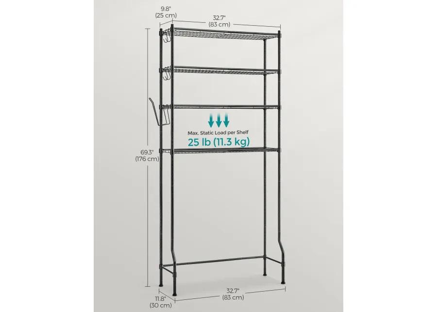 4-Tier Metal Over-the-Toilet Storage Shelf