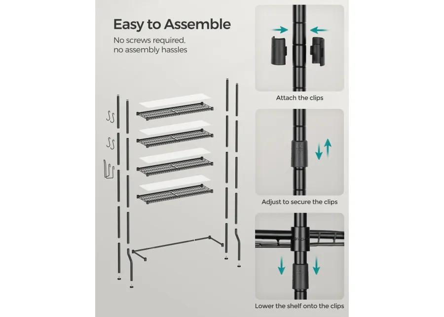 4-Tier Metal Over-the-Toilet Storage Shelf