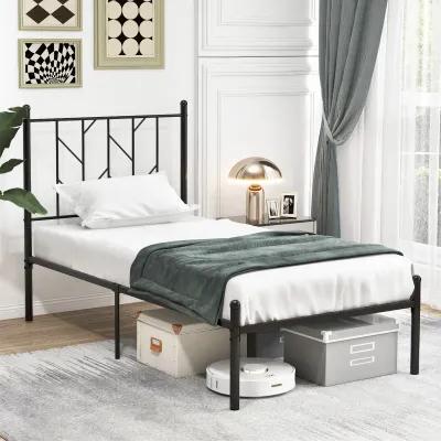 Platform Bed Frame with Sturdy Metal Slat Support