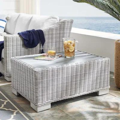 Conway 32" Outdoor Patio Wicker Rattan Coffee Table-Benzara