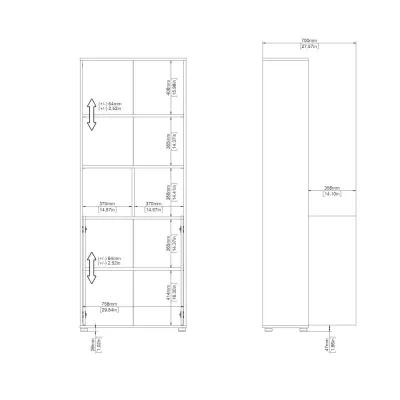 Tvilum 6 Shelf Boockase with 2 Doors, Home Office Storage