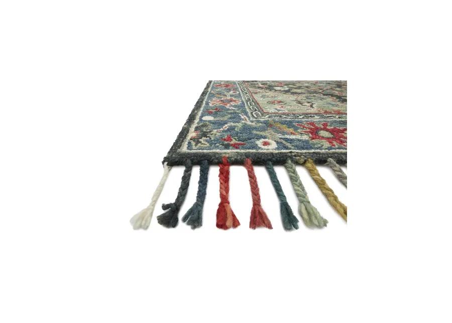 Zharah ZR05 Navy/Blue 5' x 7'6" Rug