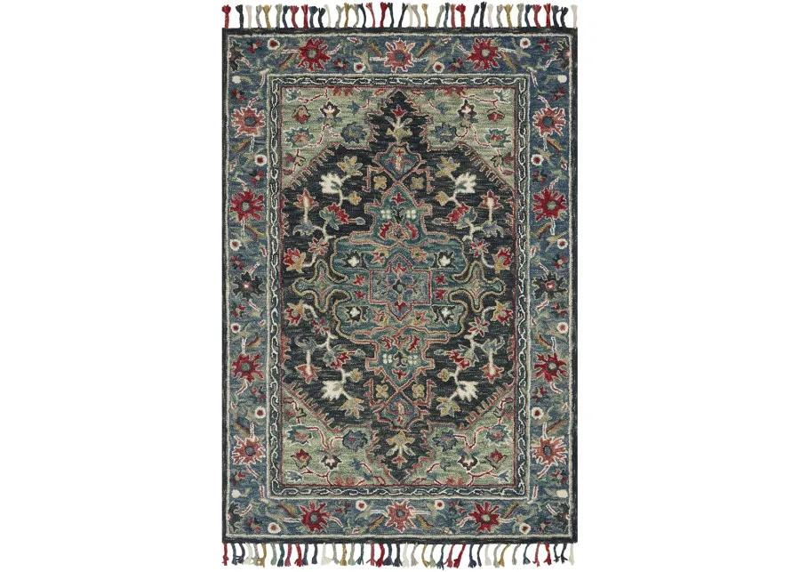 Zharah ZR05 Navy/Blue 5' x 7'6" Rug