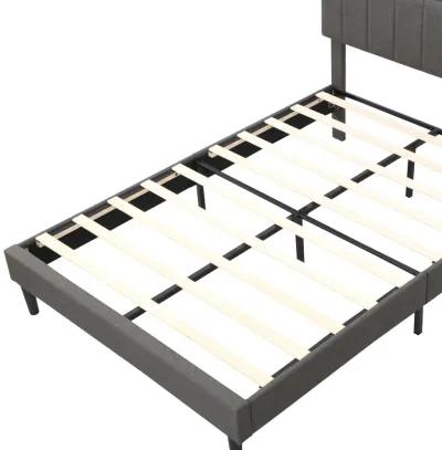 Merax Upholstered Platform Bed with Storage Headboard