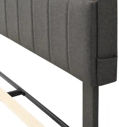 Merax Upholstered Platform Bed with Storage Headboard