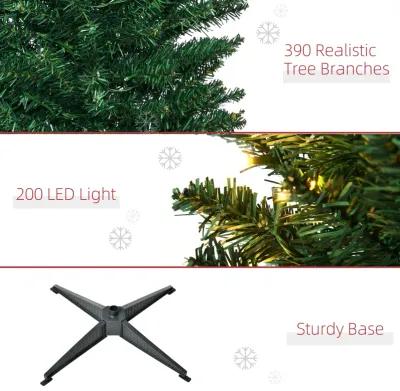 6' Pre-lit Pencil Artificial Christmas Tree with LED Lights and Branch Tips