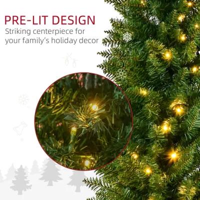 6' Pre-lit Pencil Artificial Christmas Tree with LED Lights and Branch Tips