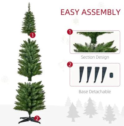 6' Pre-lit Pencil Artificial Christmas Tree with LED Lights and Branch Tips